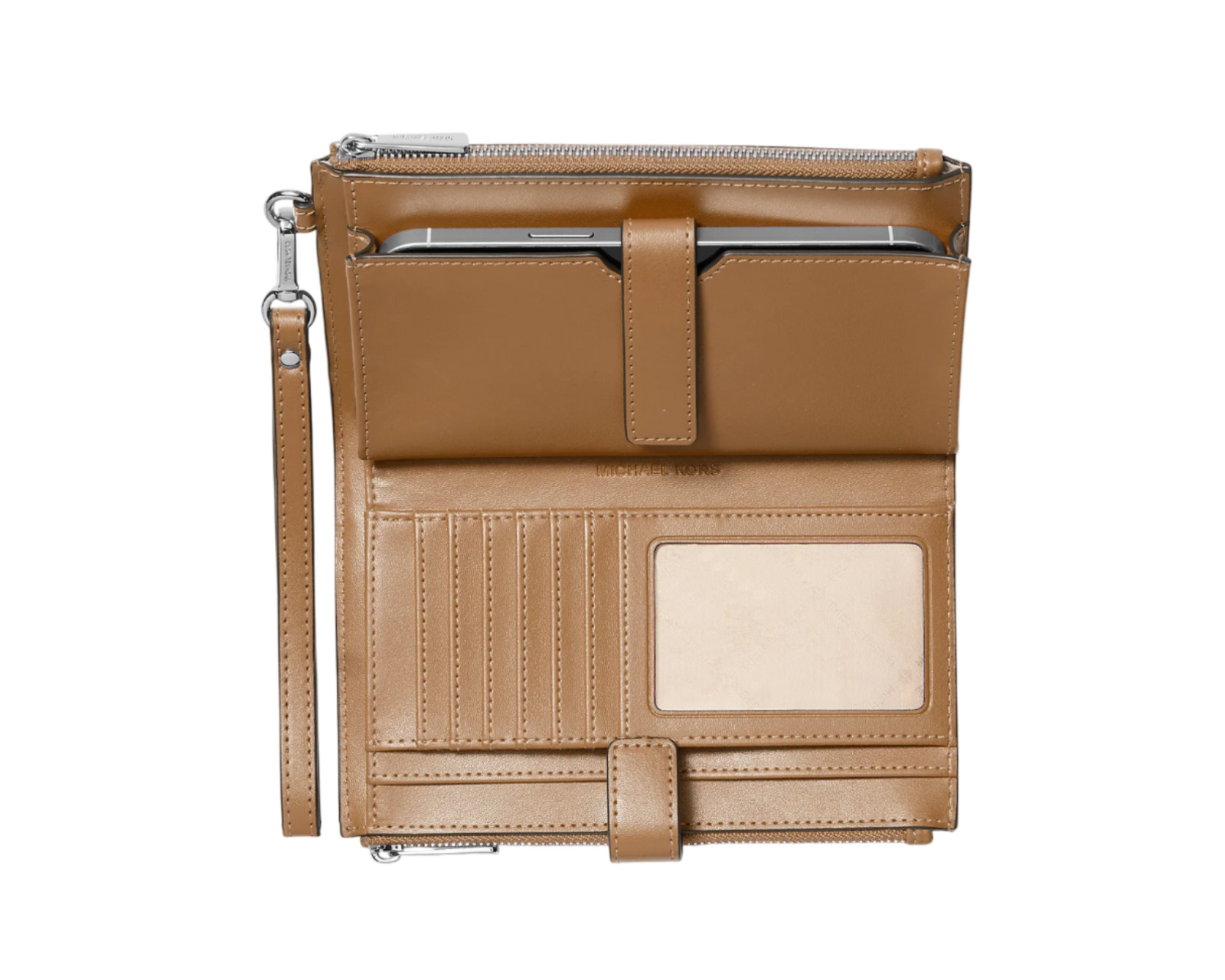 Foto 3 pulgar | Cartera Michael Kors Jet Set Large Ombre Wristlet Bag Con Logo 35r5stvw3v Café