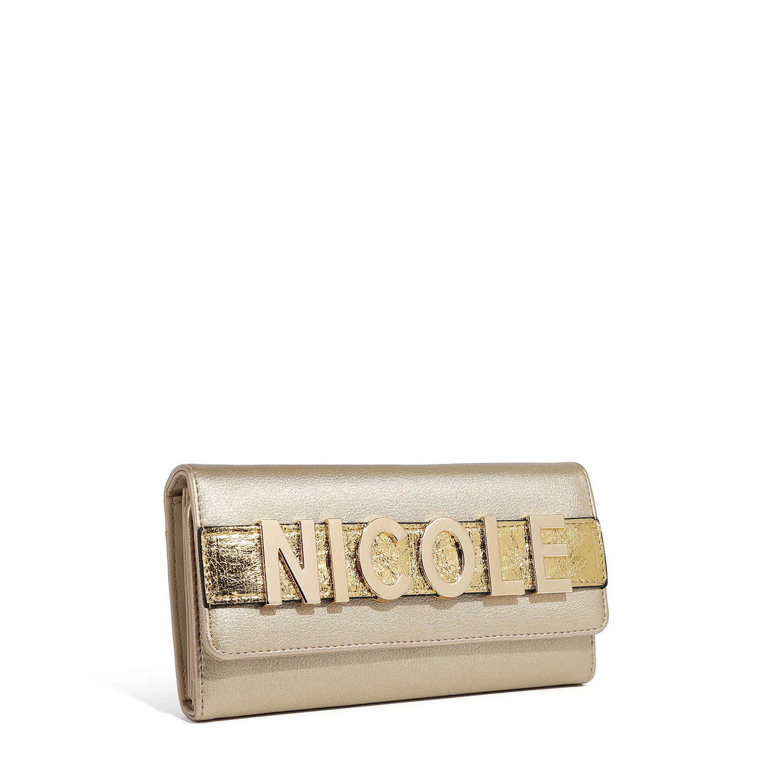 Foto 4 pulgar | Cartera Nicole Lee con Solapa y Logo Metálico