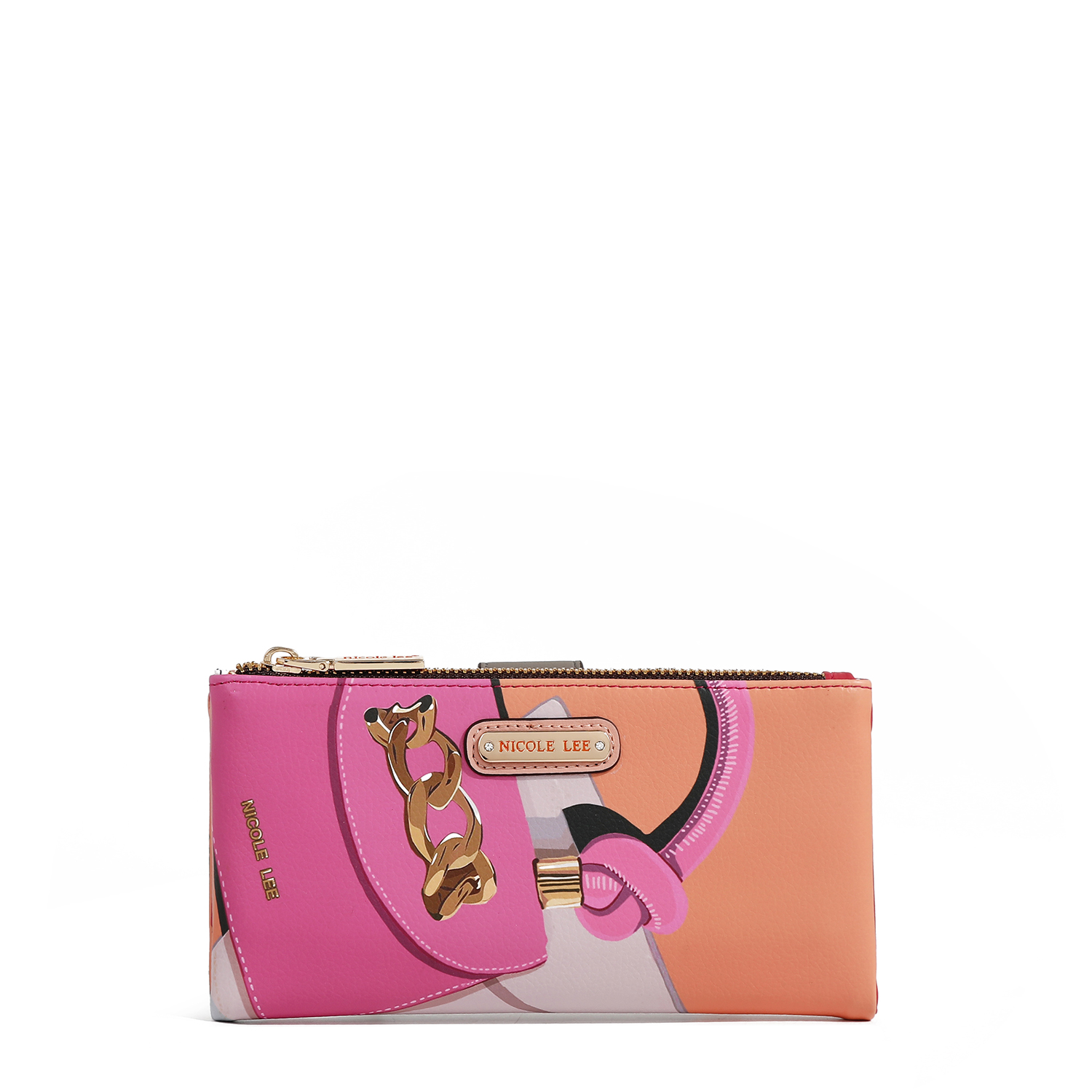 Cartera con Tarjetero Flexible Nicole Lee Print Violet