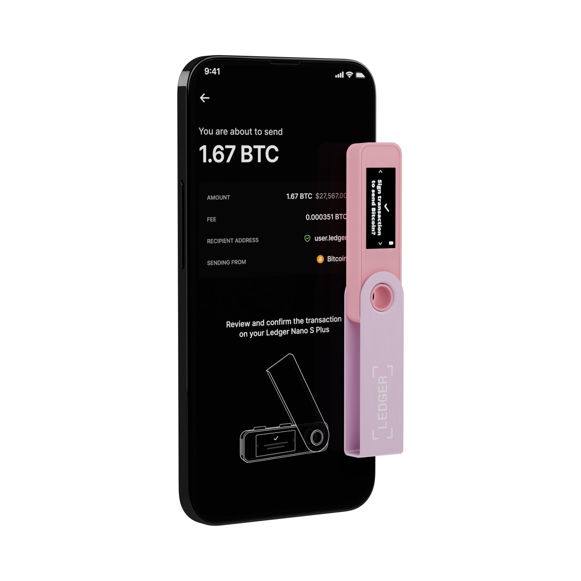 Foto 5 pulgar | Cartera Hardware Ledger Nano S Plus Rosa Pastel - Venta Internacional
