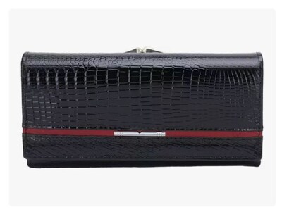 Foto 1 | Cartera Xtellar De Mujer Patrón De Cocodrilo Negro