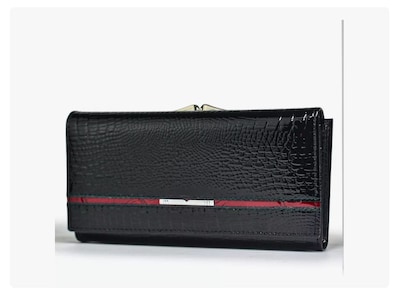 Foto 2 | Cartera Xtellar De Mujer Patrón De Cocodrilo Negro