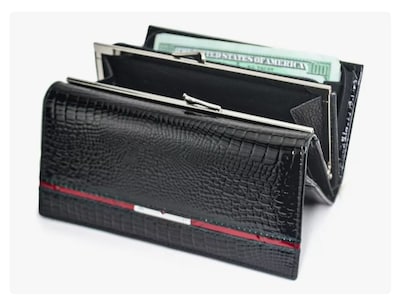 Foto 3 | Cartera Xtellar De Mujer Patrón De Cocodrilo Negro