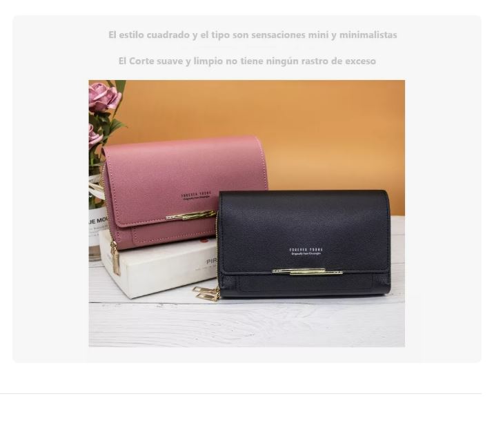 Foto 2 | Cartera Bolsa Mujer Hombro Correa Billetera Gran Capacidad Rosa Xtellar