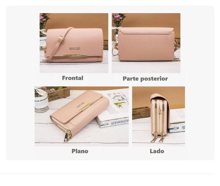 Foto 5 pulgar | Cartera Bolsa Mujer Hombro Correa Billetera Gran Capacidad Rosa Xtellar