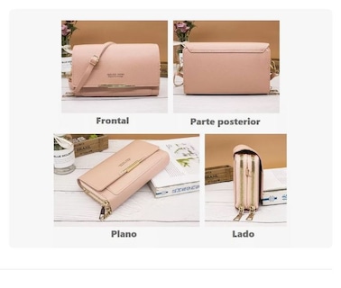 Foto 4 | Cartera Bolsa Mujer Hombro Correa Billetera Gran Capacidad Rosa Xtellar