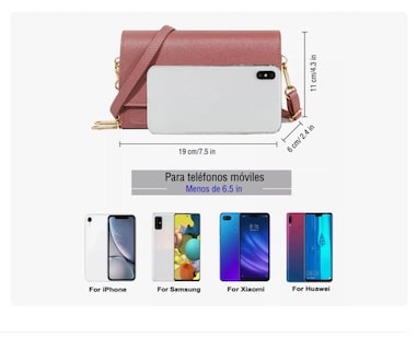 Foto 2 | Cartera Bolsa Mujer Hombro Correa Billetera Gran Capacidad Rosa Mexicano Xtellar