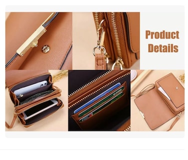 Foto 4 | Bolso Bandolera Para Mujer Mini Bolsa De Mensajero Marrón Xtellar