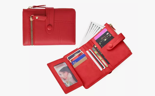 Cartera Xtellar De Mujer Con Botón De Presión Color Rojo