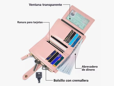 Foto 2 | Cartera Monedero Xtellar Con Botón De Presión Color Rosa