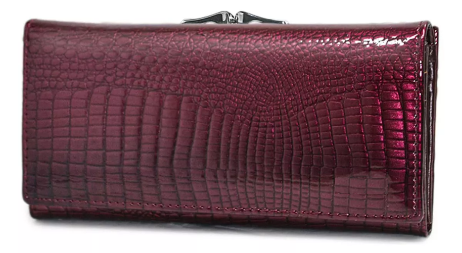 Cartera Xtellar Larga Para Mujer Color Vino