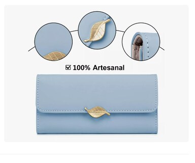 Foto 2 | Cartera Para Mujer Gran Capacidad Billetera Con Tarjetero Azul Xtellar