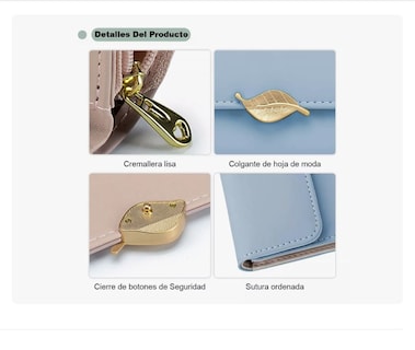 Foto 3 | Cartera Para Mujer Gran Capacidad Billetera Con Tarjetero Azul Xtellar