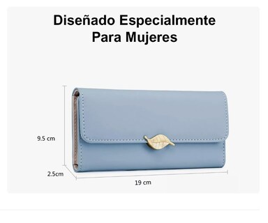 Foto 4 | Cartera Para Mujer Gran Capacidad Billetera Con Tarjetero Azul Xtellar