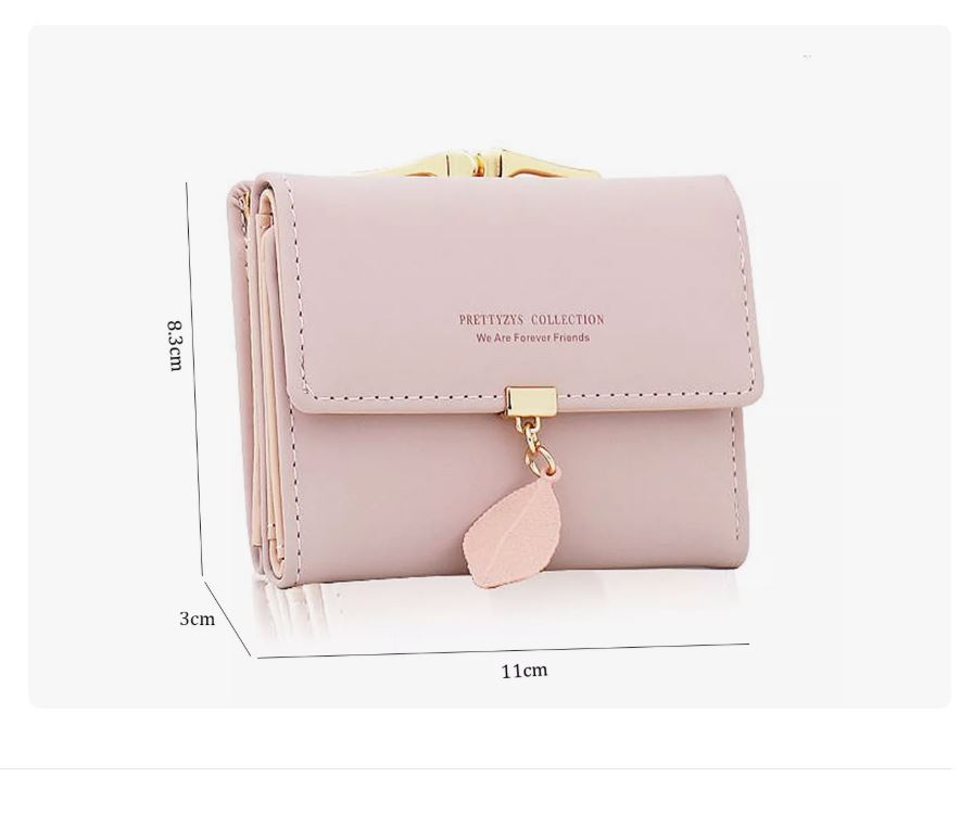 Foto 2 | Cartera Corta De Cuero Pu Con Hoja / Hebilla Para Mujer Rosa Xtellar