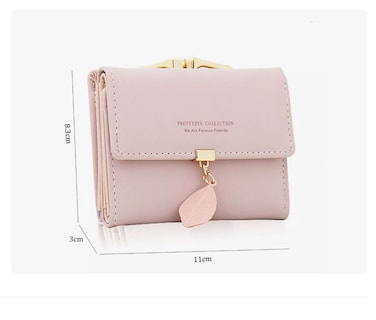 Foto 2 | Cartera Corta De Cuero Pu Con Hoja / Hebilla Para Mujer Rosa Xtellar