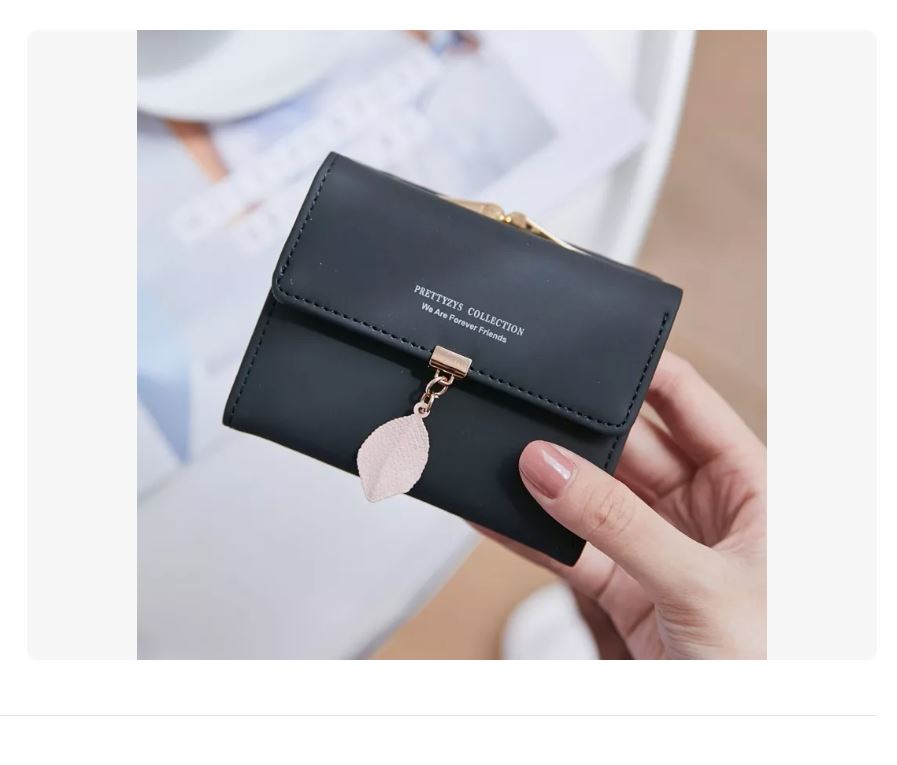 Foto 3 pulgar | Cartera Corta De Cuero Pu Con Hoja / Hebilla Para Mujer Gris Xtellar