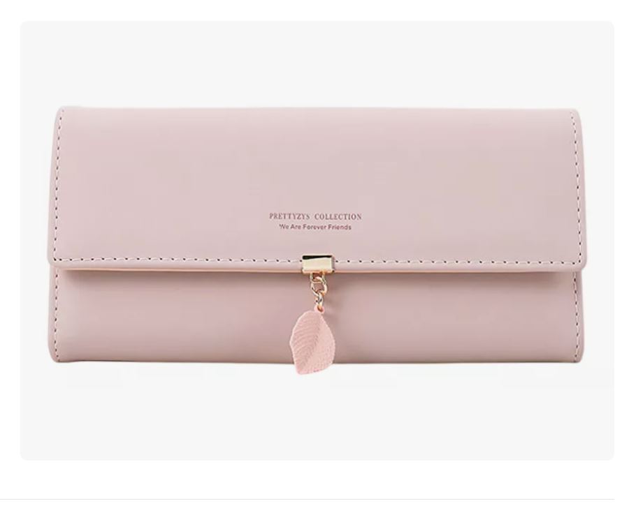 Foto 1 | Cartera Con Colgante De Hoja De Cuero Pu Larga Para Mujer Rosa Xtellar