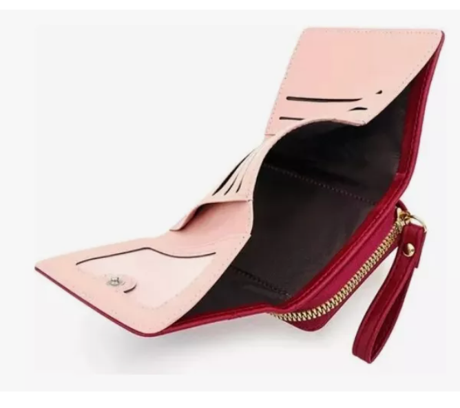 Foto 4 pulgar | Cartera Monedero Xtellar Mujer Billetera Gran Capacidad Tarjetas Modelo Vino Rojo