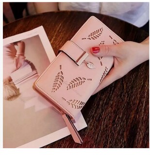 Foto 4 | Cartera Larga Xtellar Para Mujer De Cuero Calado De Moda Y Generoso Modelo Rosa