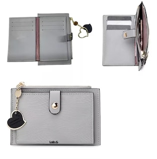Foto 2 | Cartera De Mujer Tarjetero Con Colgante, Gris Elefante
