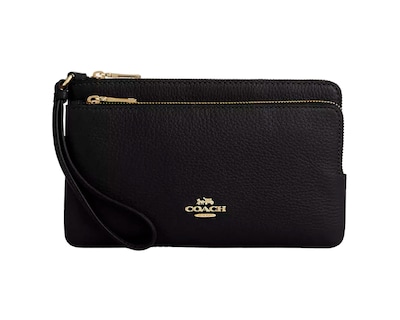Foto 1 | Cartera Coach Double Zip Leather Cu919 Color Negro