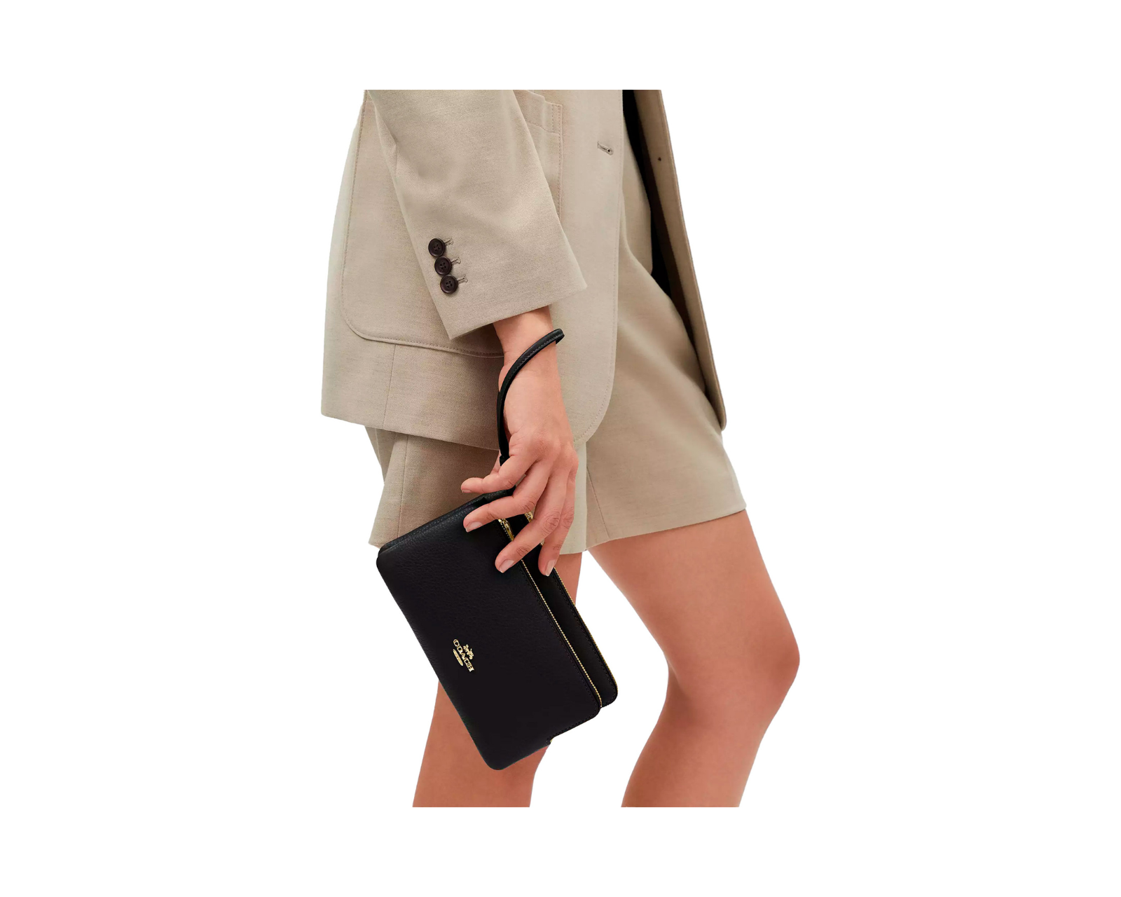 Foto 4 pulgar | Cartera Coach Double Zip Leather Cu919 Color Negro
