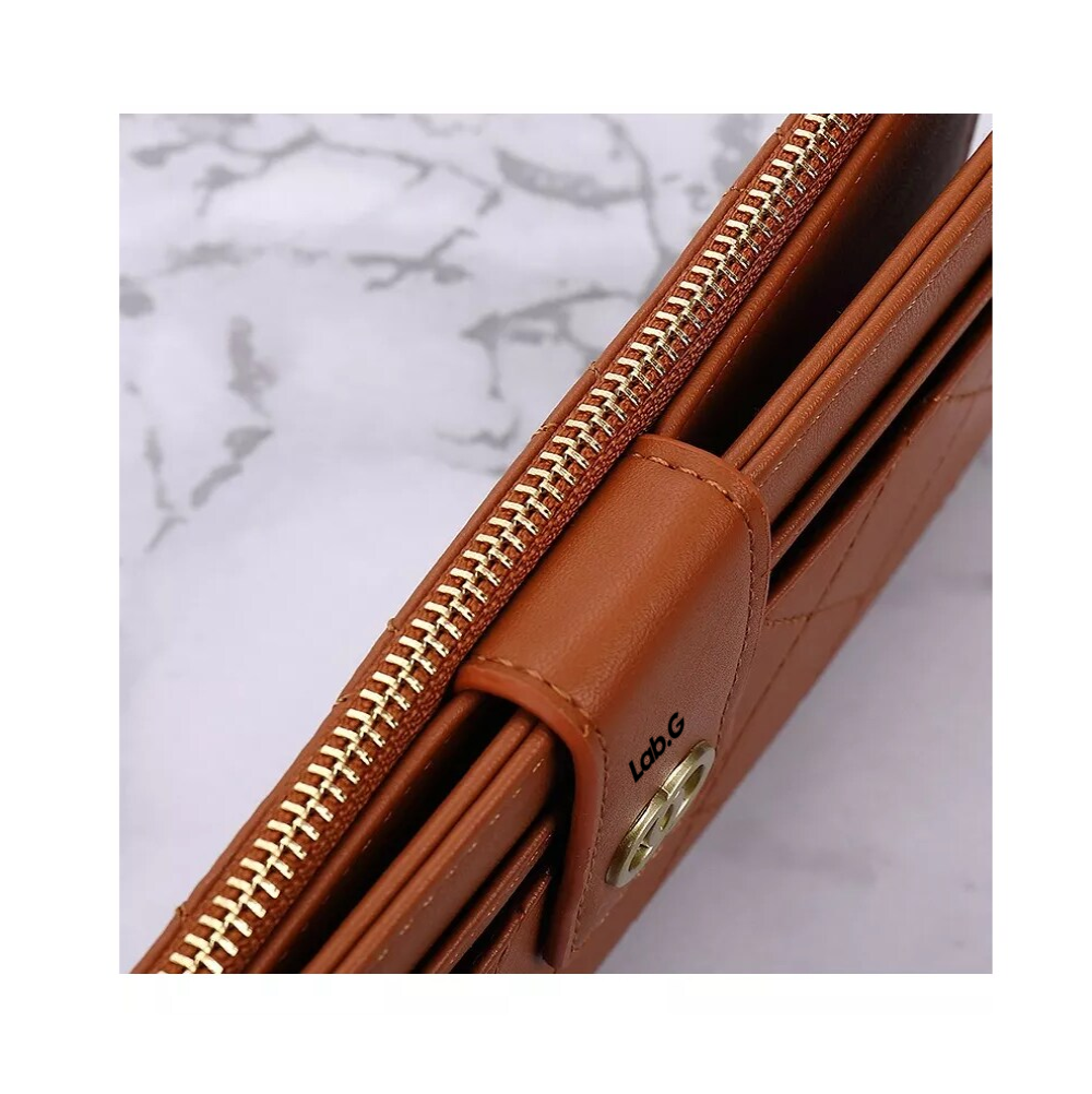 Foto 5 | Cartera Larga De Cuero Para Mujer Lab.g Multibolsillo, Marrón