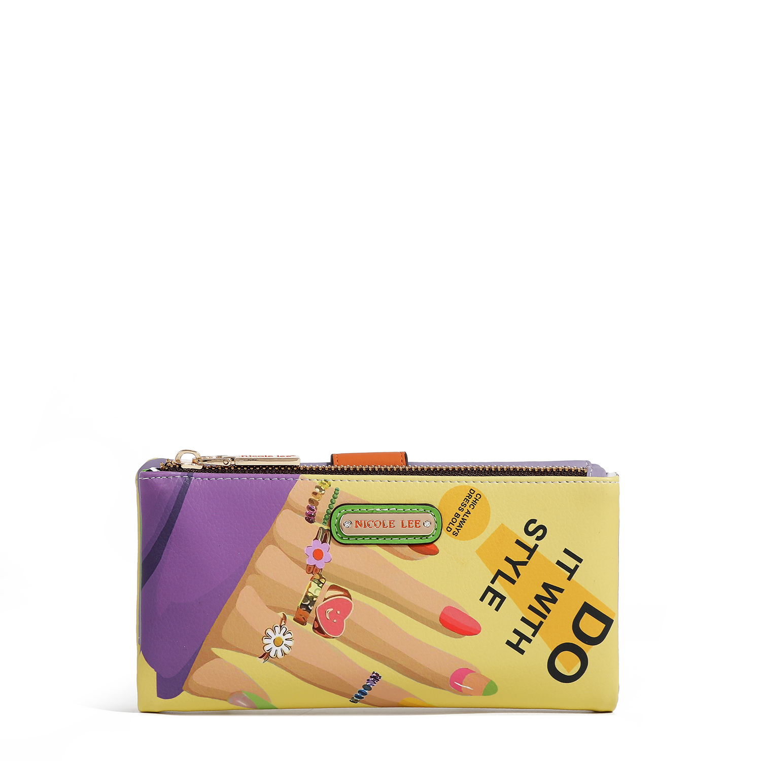 Cartera C/ Tarjetero Flexible Nicole Lee Print Violet
