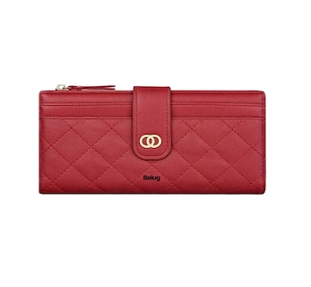 Foto 1 | Cartera Larga De Cuero Para Mujer, Belug Rojo