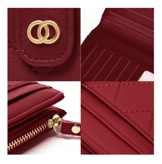 Foto 3 | Cartera Larga De Cuero Para Mujer, Belug Rojo