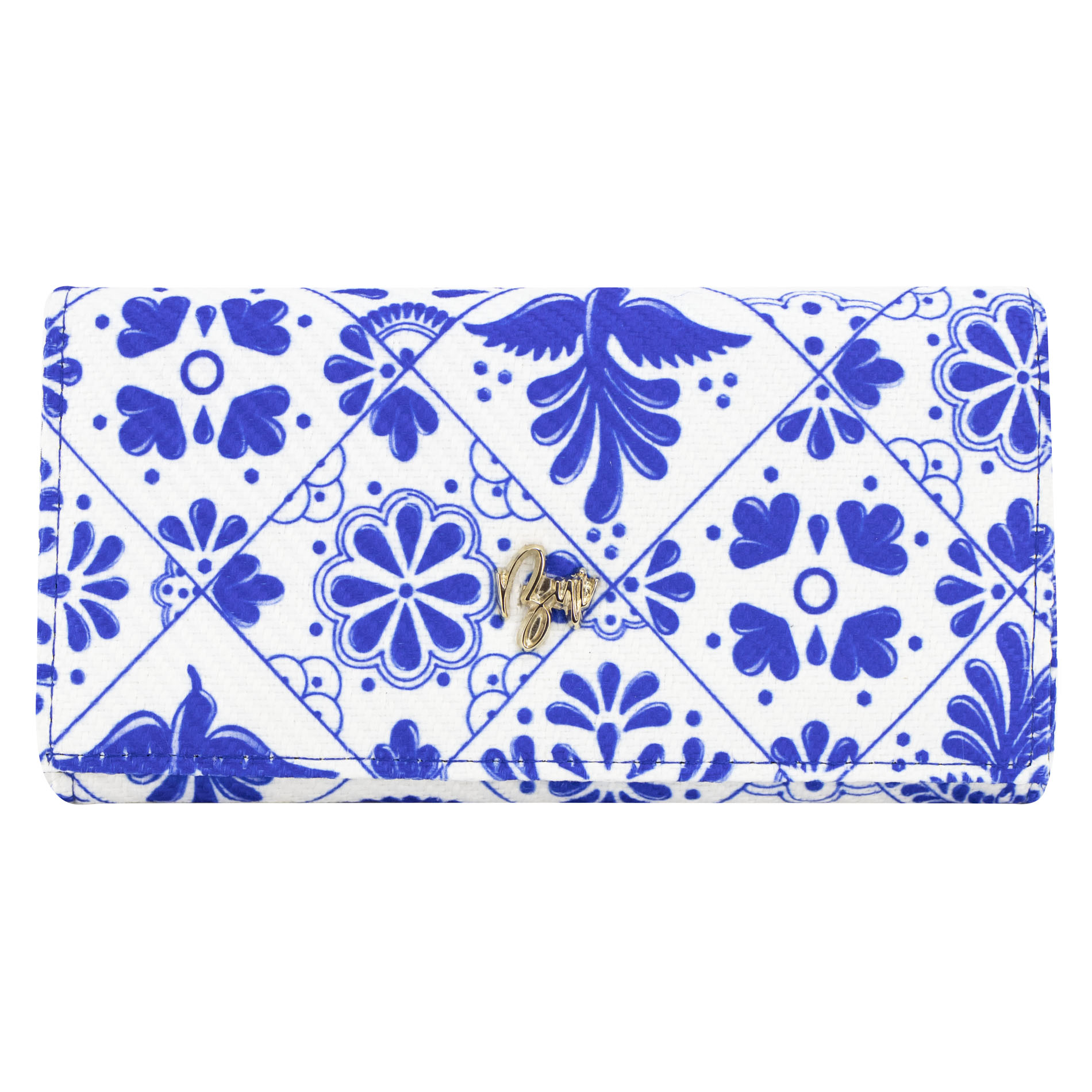 Cartera Para Dama Azul Rey Yute Talavera Textil Est.2 Nueva Imagen