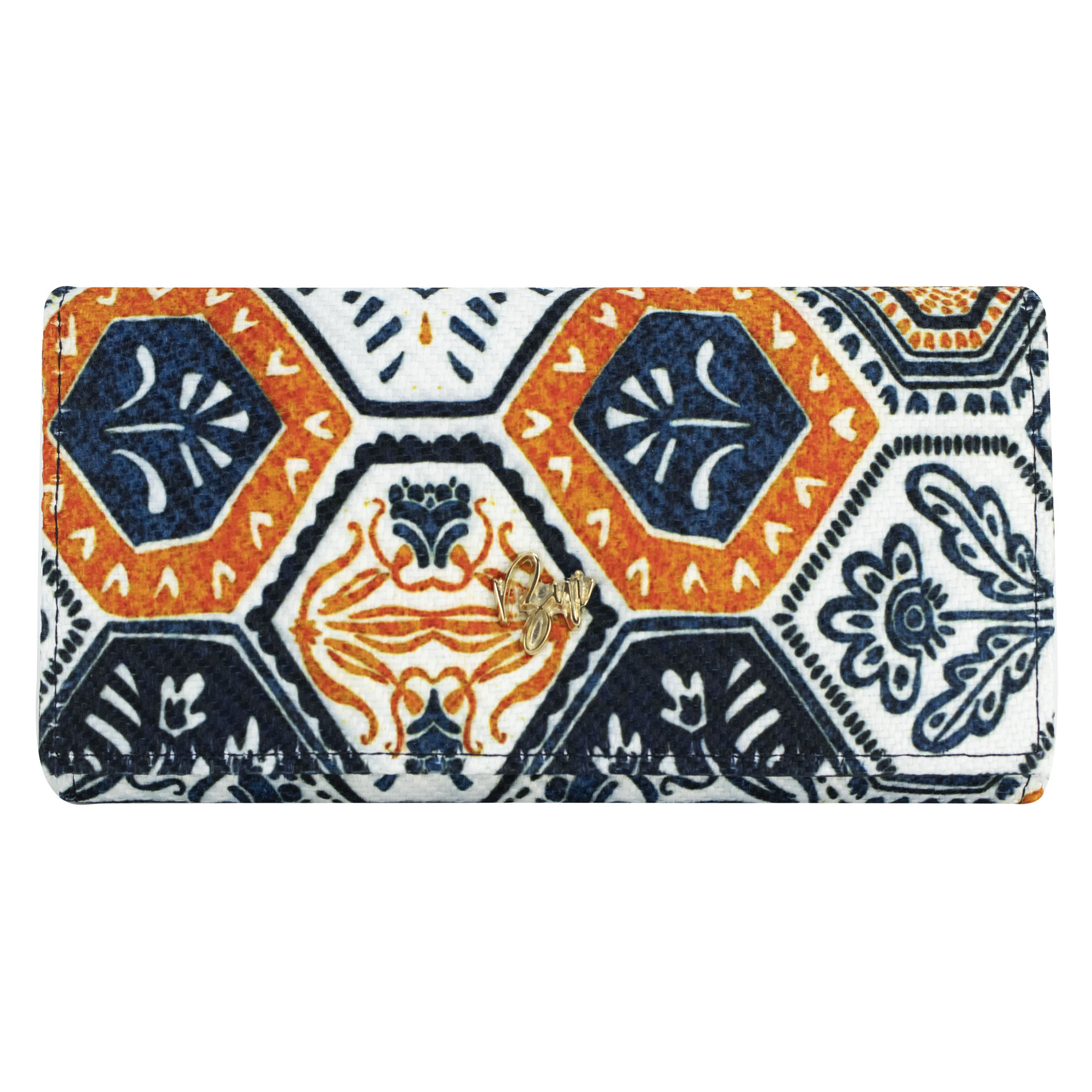 Cartera Para Dama Naranja Yute Poligono Textil/sintetico Est.2 Nueva Imagen