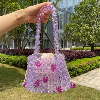 Foto 1 | Venta Internacional - Bolso Mujer Transparente Naranja Refresco Chica Tejido Cristales