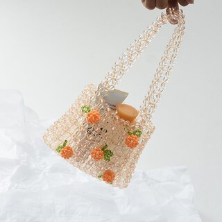 Foto 3 | Venta Internacional - Bolso Mujer Transparente Naranja Refresco Chica Tejido Cristales