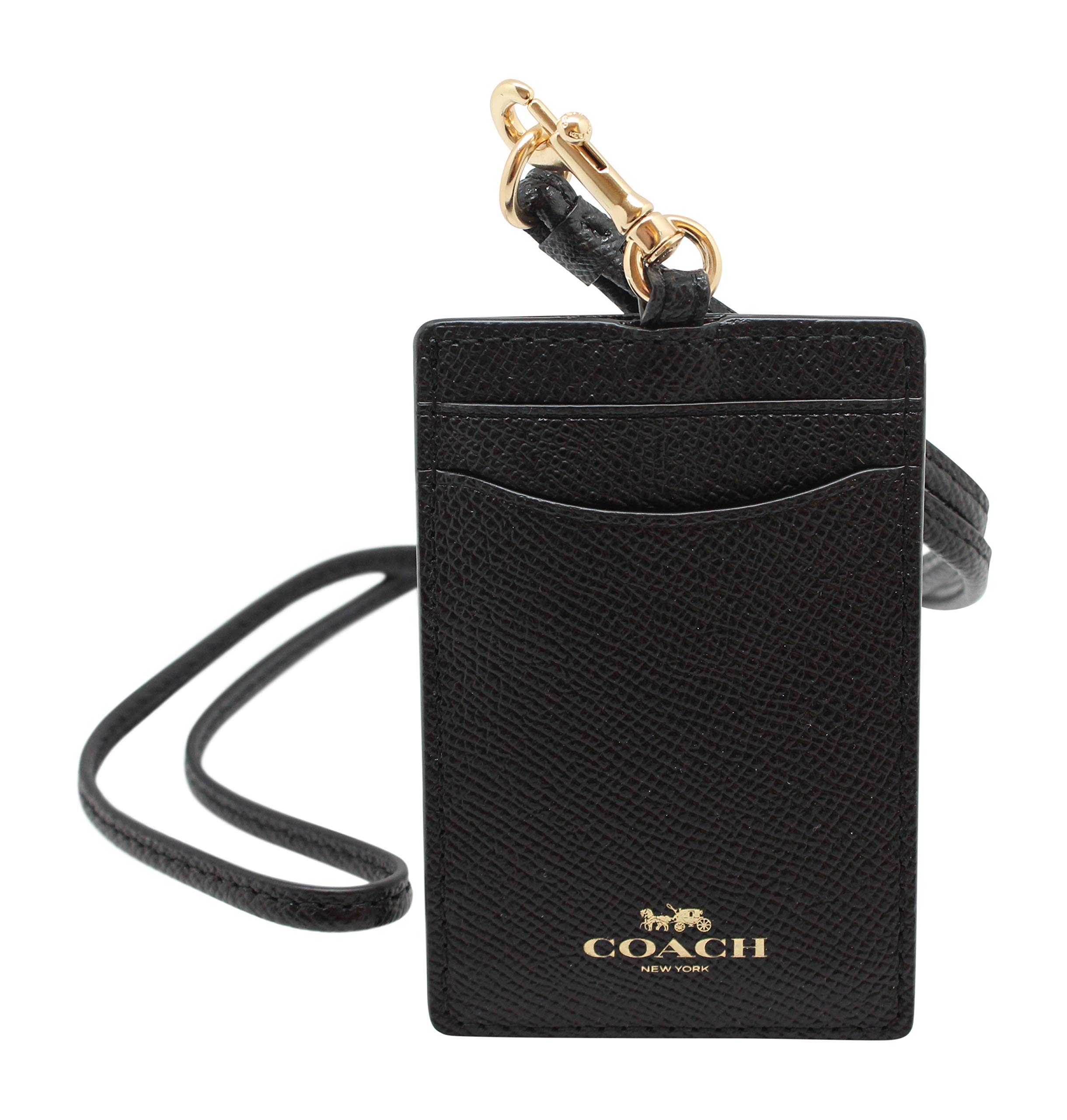 Llavero De Identificación Para Tarjetas De Identificación, Piel Transvertida, Color Negro Y Dorado - Venta Internacio