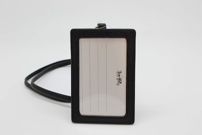 Foto 3 | Llavero De Identificación Para Tarjetas De Identificación, Piel Transvertida, Color Negro Y Dorado - Venta Internacio