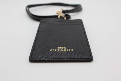 Foto 4 | Llavero De Identificación Para Tarjetas De Identificación, Piel Transvertida, Color Negro Y Dorado - Venta Internacio
