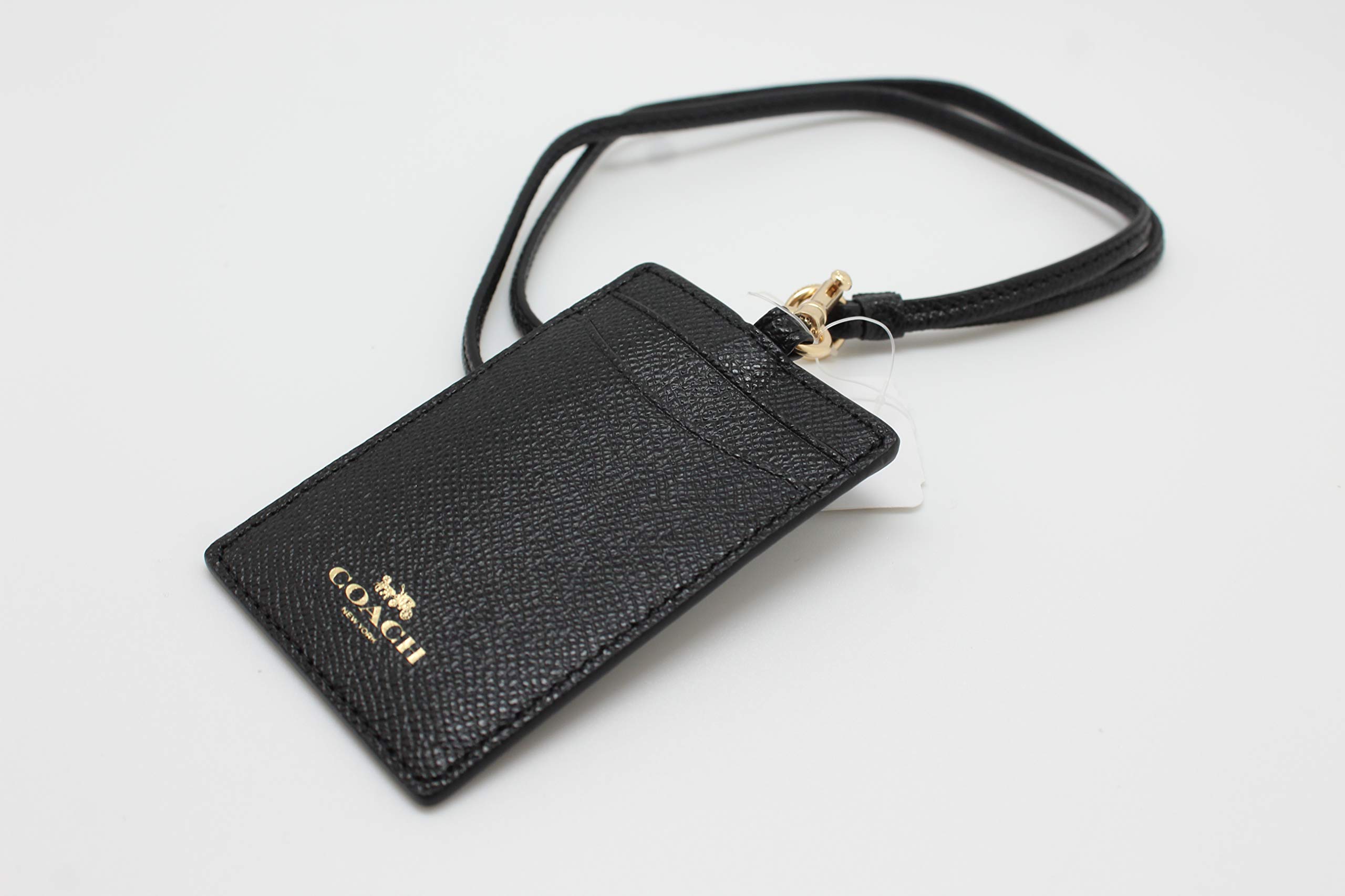 Foto 5 | Llavero De Identificación Para Tarjetas De Identificación, Piel Transvertida, Color Negro Y Dorado - Venta Internacio