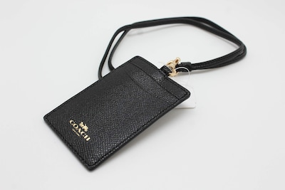 Foto 5 | Llavero De Identificación Para Tarjetas De Identificación, Piel Transvertida, Color Negro Y Dorado - Venta Internacio