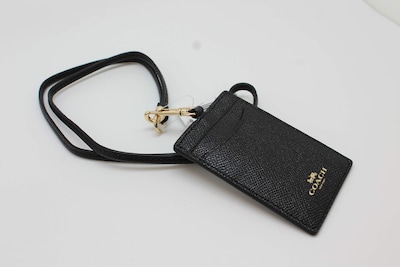 Foto 6 | Llavero De Identificación Para Tarjetas De Identificación, Piel Transvertida, Color Negro Y Dorado - Venta Internacio