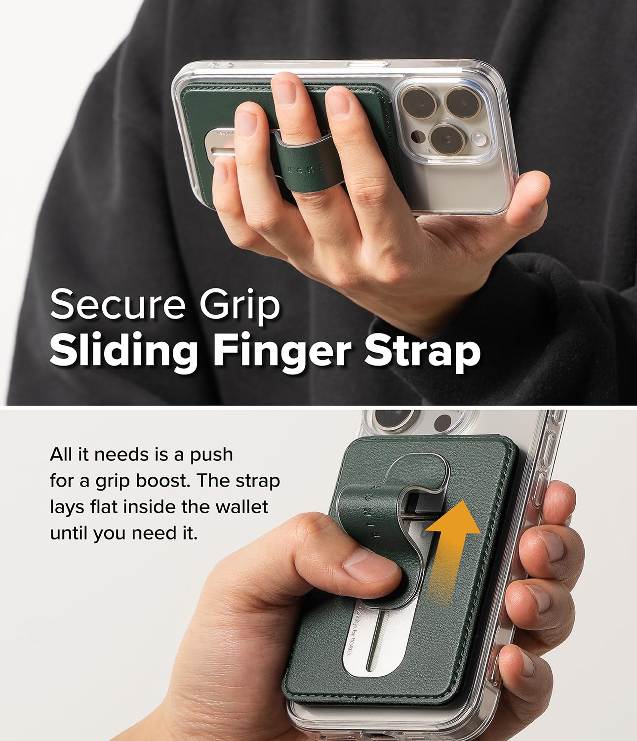Foto 8 pulgar | Cartera Magnética Ringke Slide Grip Para Teléfono, Color Verde Oscuro - Venta Internacional.