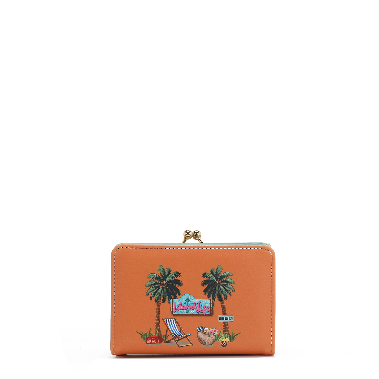 Foto 3 pulgar | Cartera Nicole Lee Broche Kisslock Print Sun & Sand