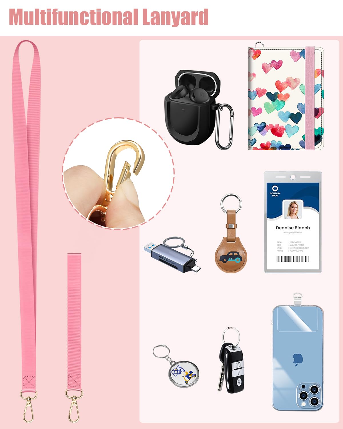 Foto 4 | Monedero Fintie Strawberry Cow Con Soporte Para Tarjetas Y Cordón Para Mujer - Venta Internacional.