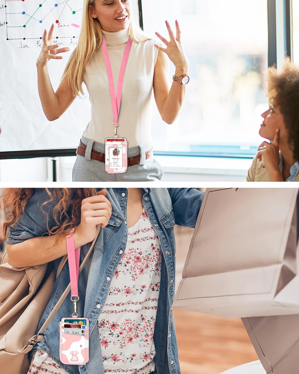 Foto 7 | Monedero Fintie Strawberry Cow Con Soporte Para Tarjetas Y Cordón Para Mujer - Venta Internacional.