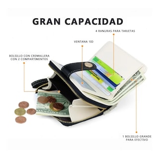 Foto 2 | Cartera De Gran Capacidad Para Mujer Lab.g, Blanco Con Negro Gatos