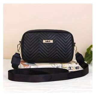 Foto 2 | Bolso De Hombro Casual Con Diseño De Ondas Para Mujer Lab.g, Negro