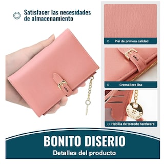 Foto 5 | Cartera Con Tarjetero Para Mujer Lab.g, Rosa Claro