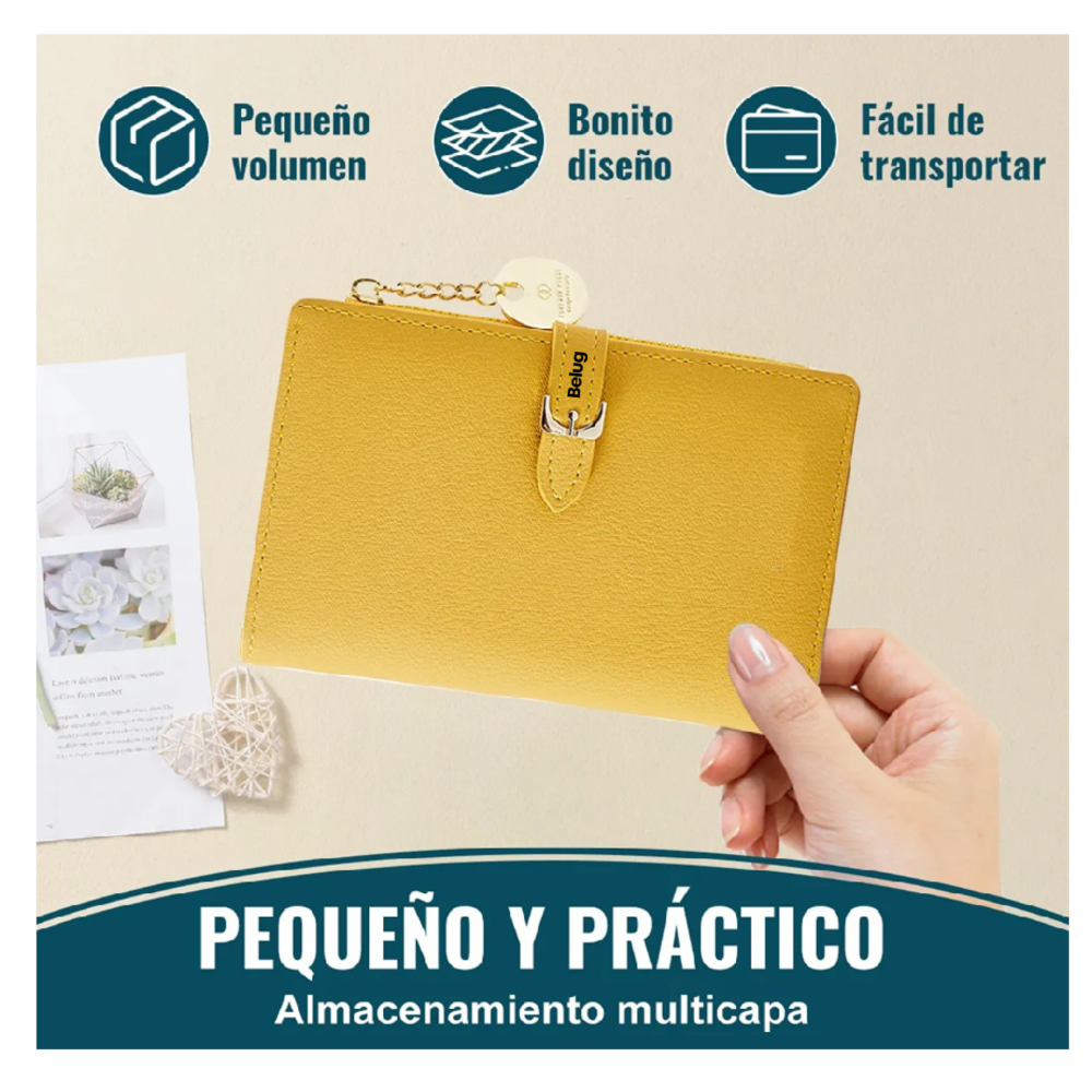 Foto 4 pulgar | Cartera Con Tarjetero Para Mujer  Belug, Amarilla