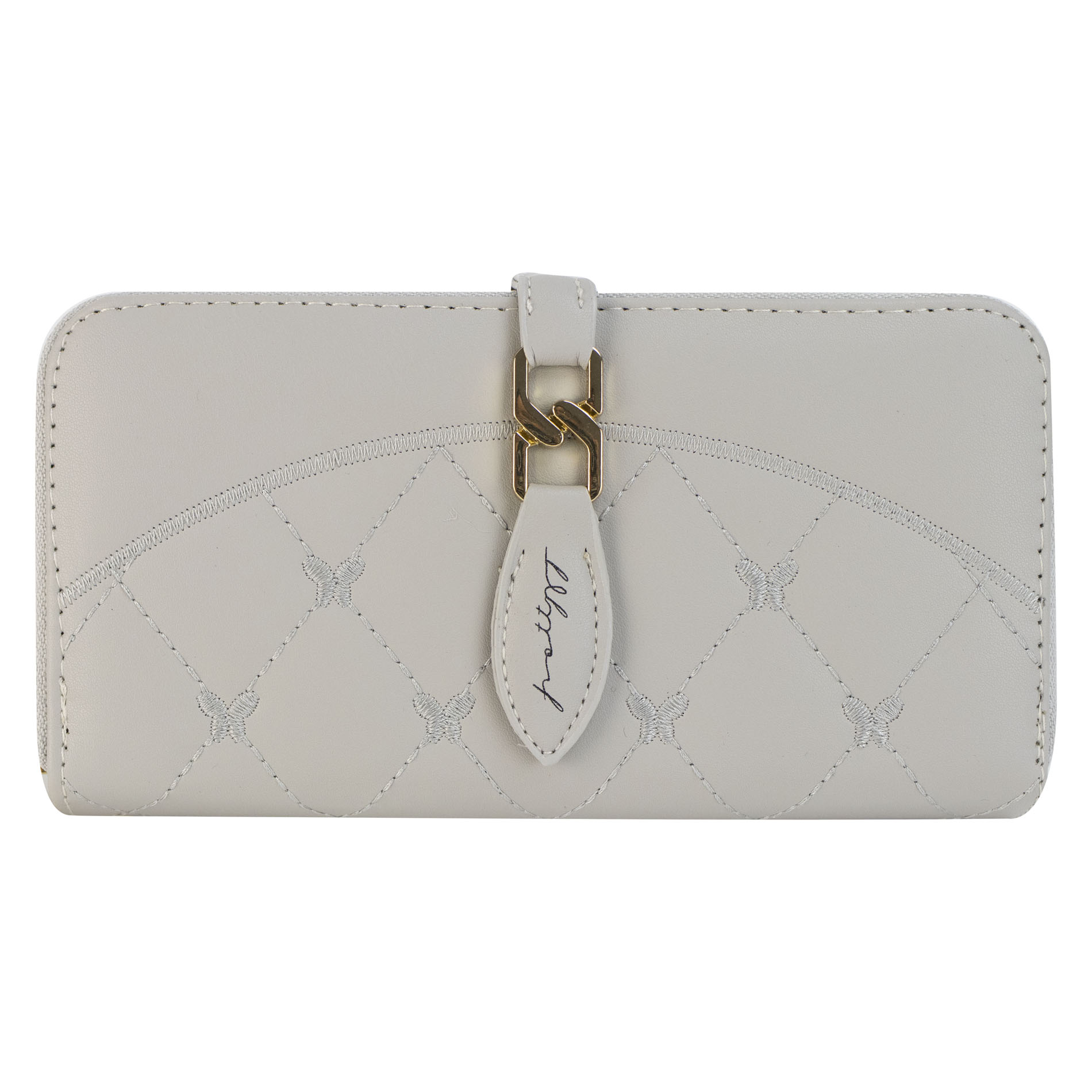 Cartera Para Dama Hueso Cabra Sintetico Twice Doble Cierre Nueva Imagen